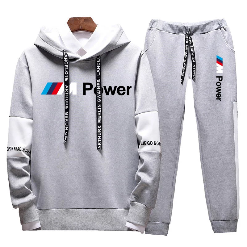 

2 Pieces Sets Tracksuit Printing Men Hooded Sweatshirt+pants Zipper Hoodie Sportwear Suit Casual Sports Men Clothing