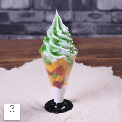 Моделирование Сливочное мороженое с сиропом образец фруктового Sundae модель поддельные для сливочного мороженого реквизит коробка для демонстрации камней в витрине искусственные sundae формы - Цвет: model 3