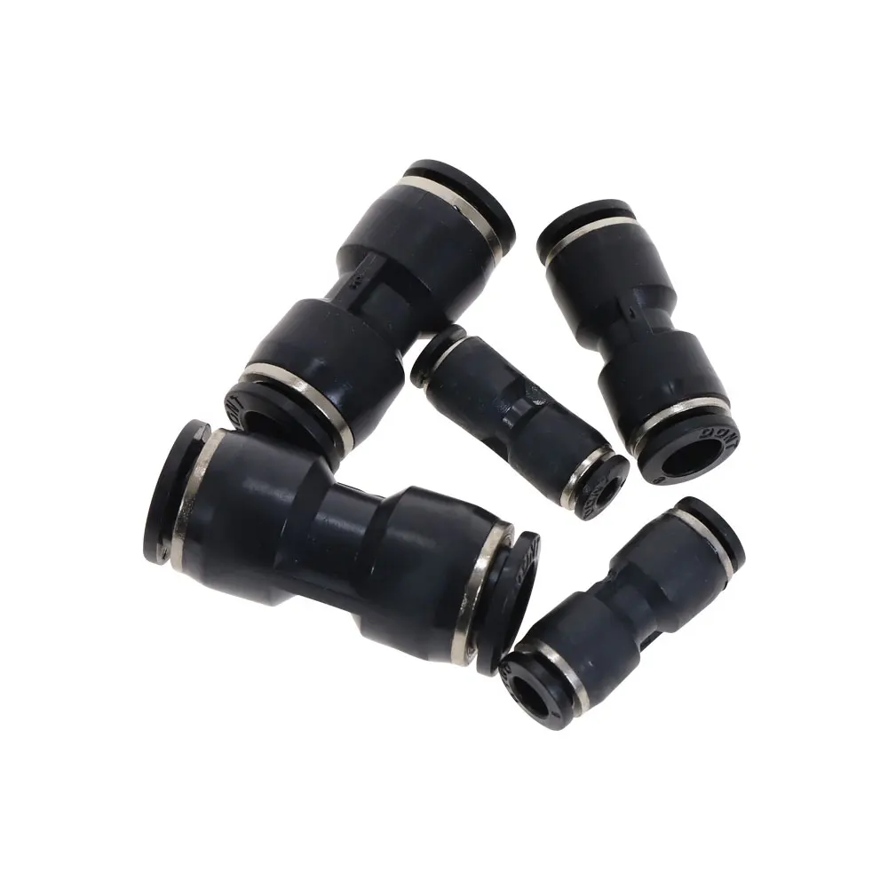 

Пневматический фитинг, черные трубчатые соединительные фитинги, воздушная быстрая водопроводная труба, вставной шланг, быстросъемный 4 мм, 6 мм, 8 мм, 10 мм, 12 мм