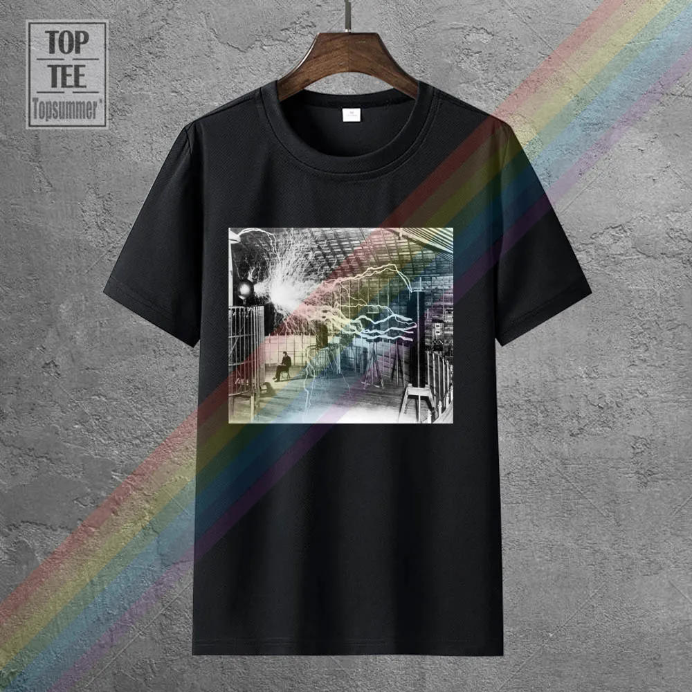 

2017 Newest Nikola Tesla Coil Laboratory Lightning Design Men'S 100% Cotton Short Sleeve Tees Summer Popular T Shirt