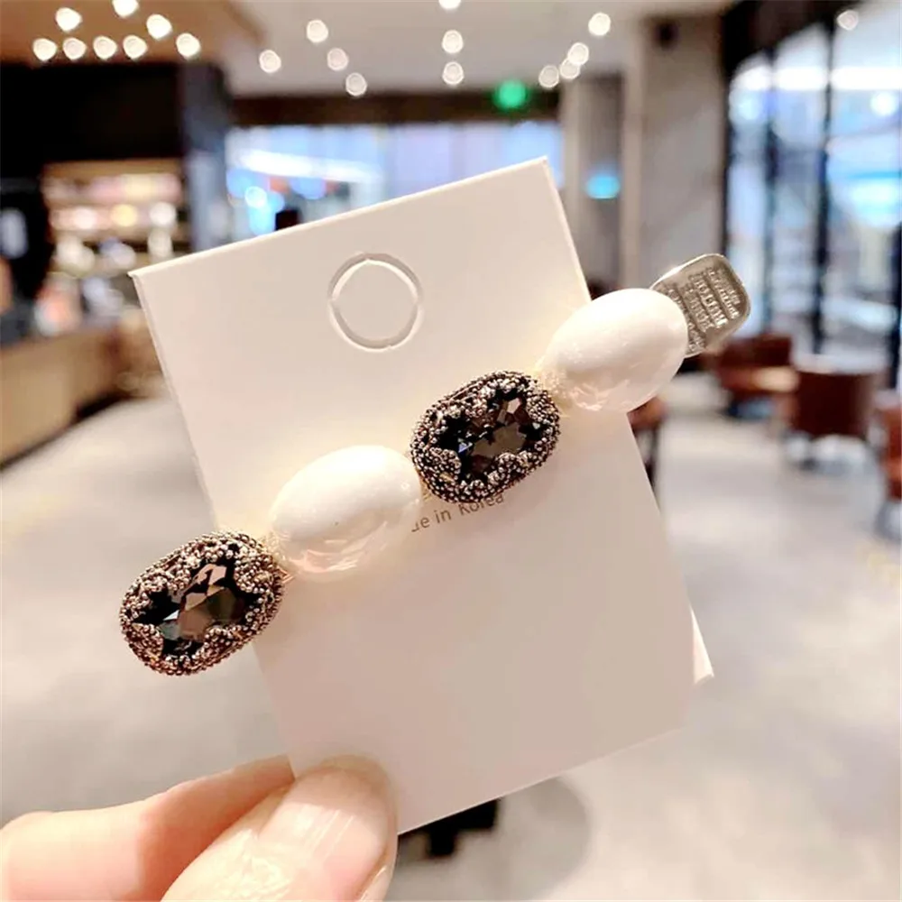 

Women Barrettes Hairpin Hair Clips Rhinestone Zircon Crystal Pearl Fashion Korean Girl Accessories Retro Vintage Wholesale