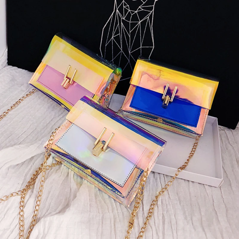 

Women Shoulder Bag Fashion Laser Transparent Crossbody Bags Messenger Shoulder Beach Bag 2020 New Design Shoulder Bags