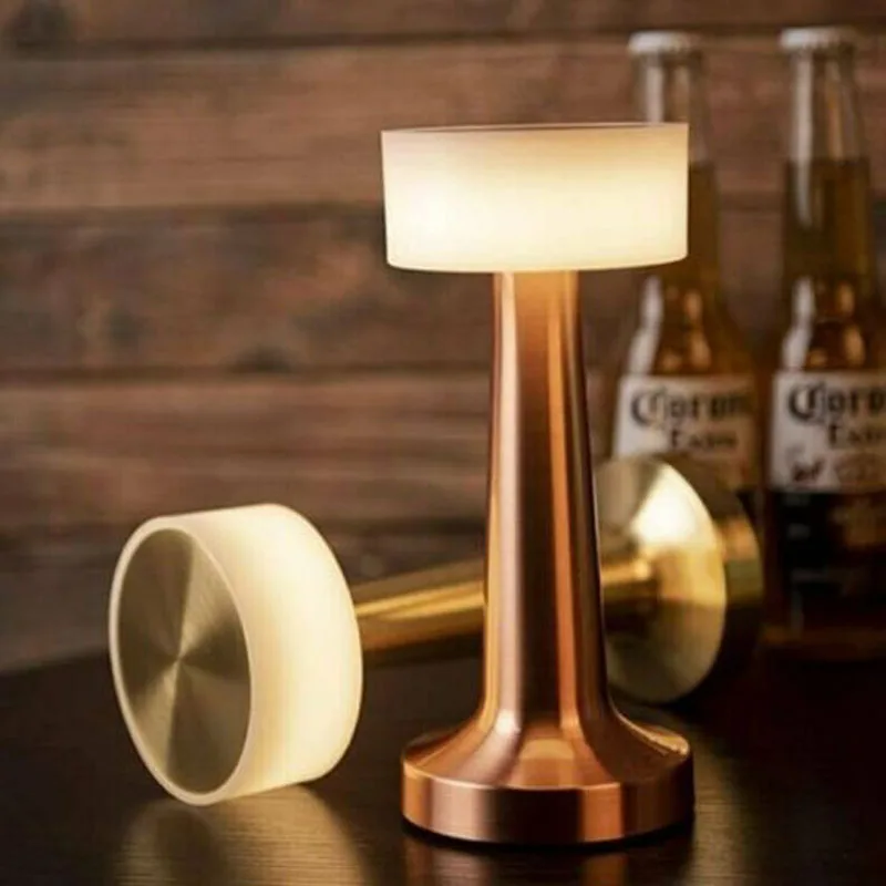 

1Pcs Retro Bar Desk Lamp Wireless Charging Touch Dimming USB Bedroom Night Light Candlelight Dinner Atmosphere Lighting