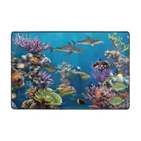 Colorful Coral Reef Painting Doormat Carpet Mat Rug Polyester Non-Slip Floor Decor Bath Bathroom Kitchen Balcony 60x90