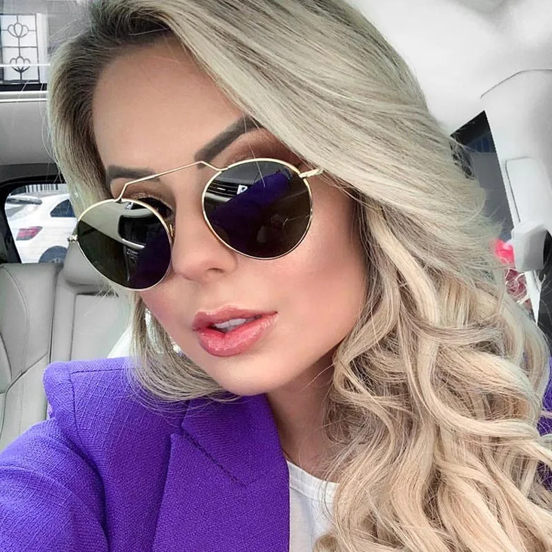 

Round Brand Sunglasses Women 2020 New Fashion Black Oversize Shades Men Retro Luxury Sun Glasses Female Gradient UV400 Oculos