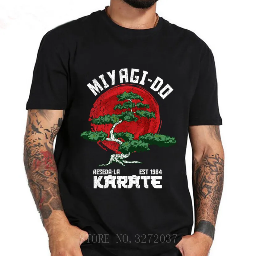 Детские ретро футболки Karate Kid Кобра Кай с рукавами Мужская футболка мигаги до