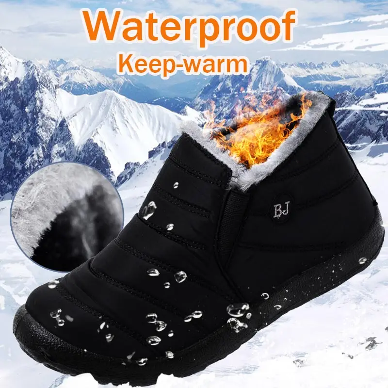 

Plus Size Outdoor Warm Winter Sneakers for Men Sports Shoes Man Sport Shoes Running Man Running Black Fur Booties Boots GME-2641