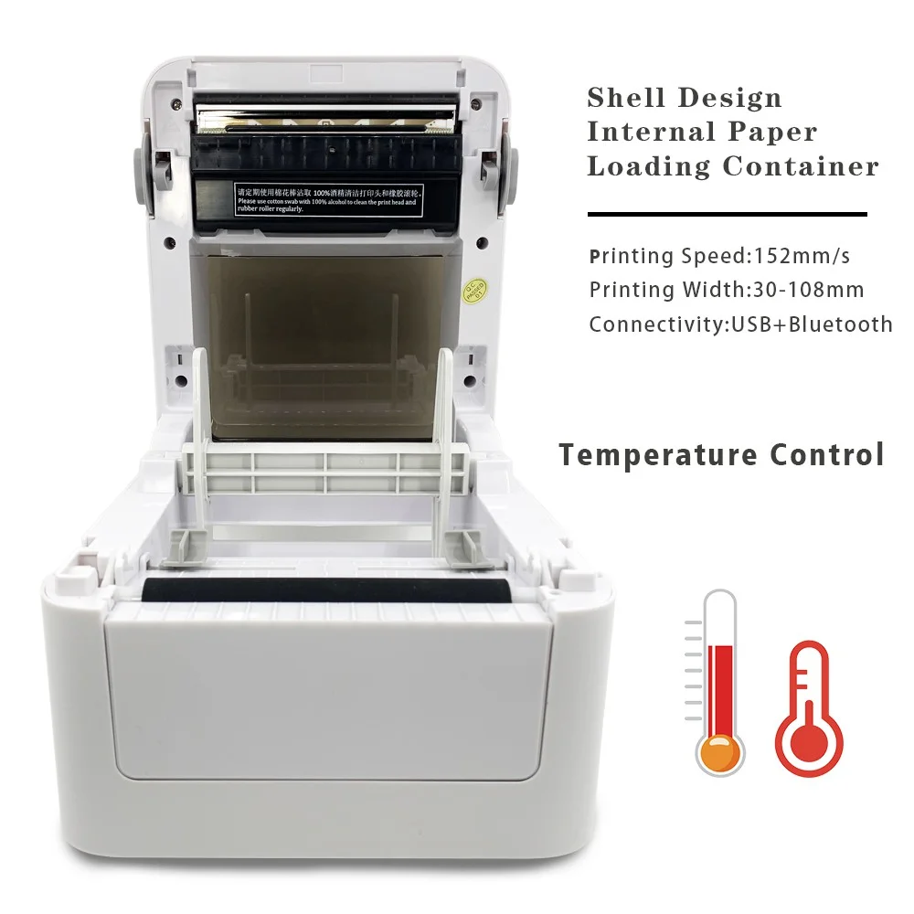 4-дюймовый Настольный Термопринтер для печати этикеток шириной 25-115 мм принтер