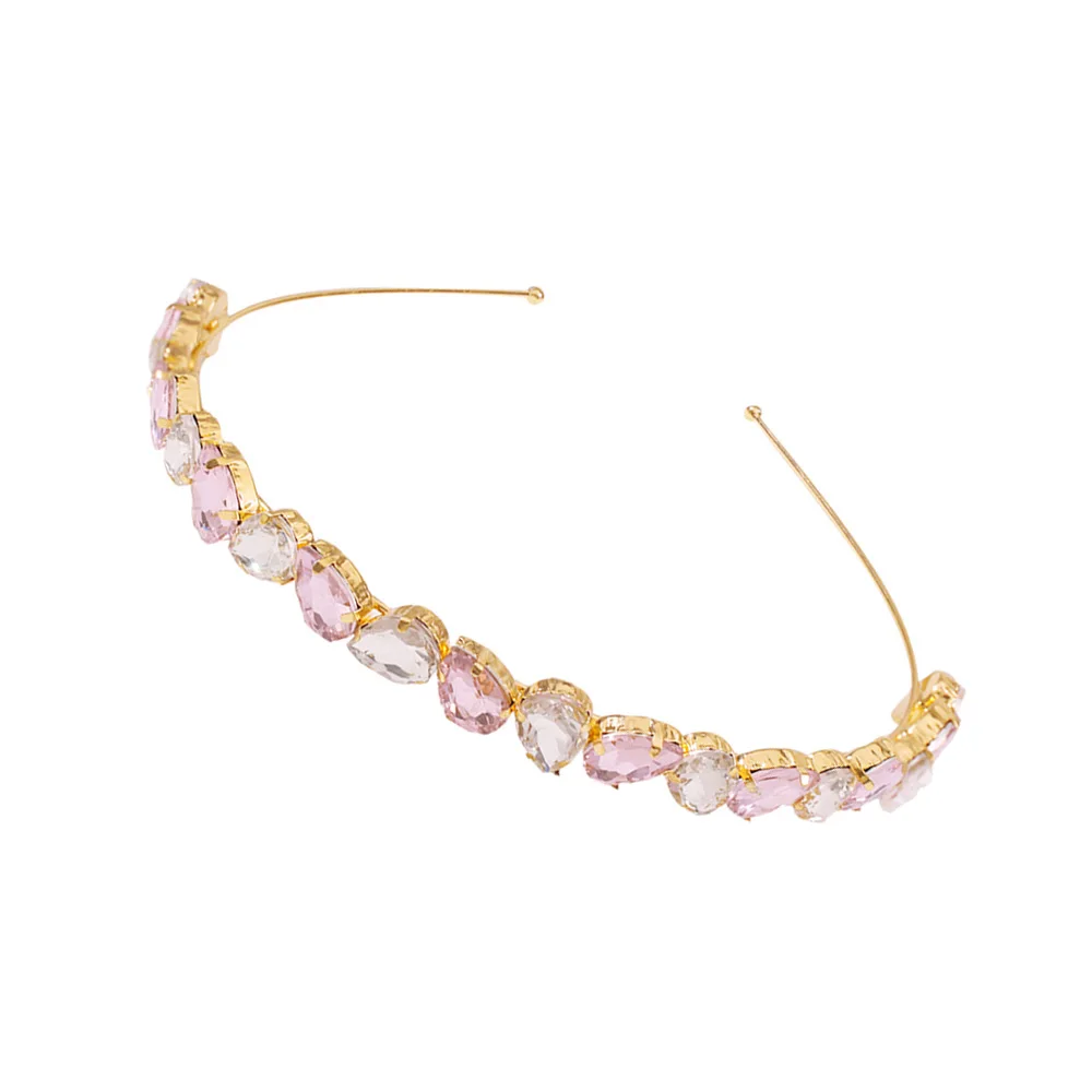 

Colorful Headbands rainbow alloy glass for women Hair Accessories Fashion Alloy Hair Hoop Female moda Metal hair ornaments