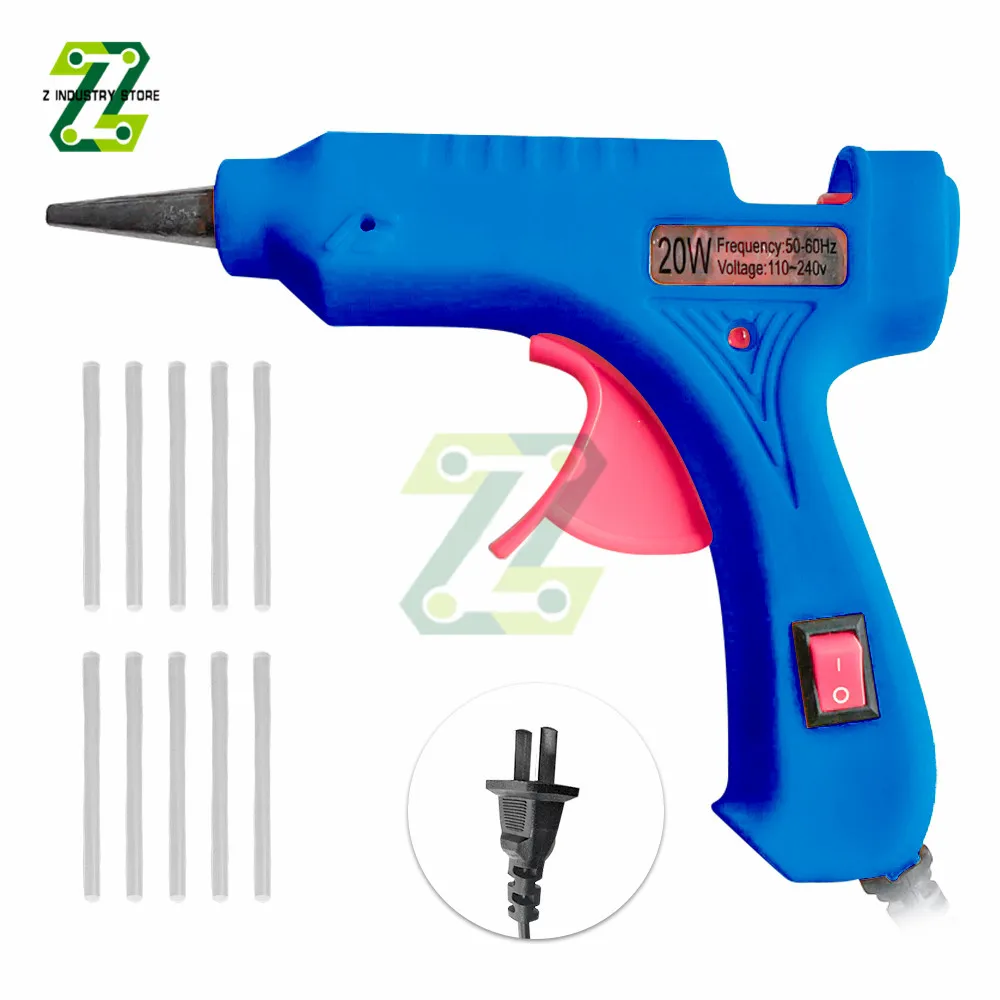 

Клеевой пистолет, 20 Вт, с 10 клей-карандашами 7 мм