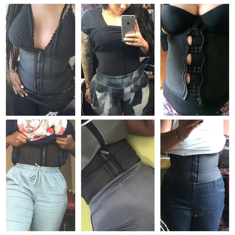 Латекс талии тренер Fajas Body Shaper Для женщин Фаха пояс для похудения живота Сталь Bones