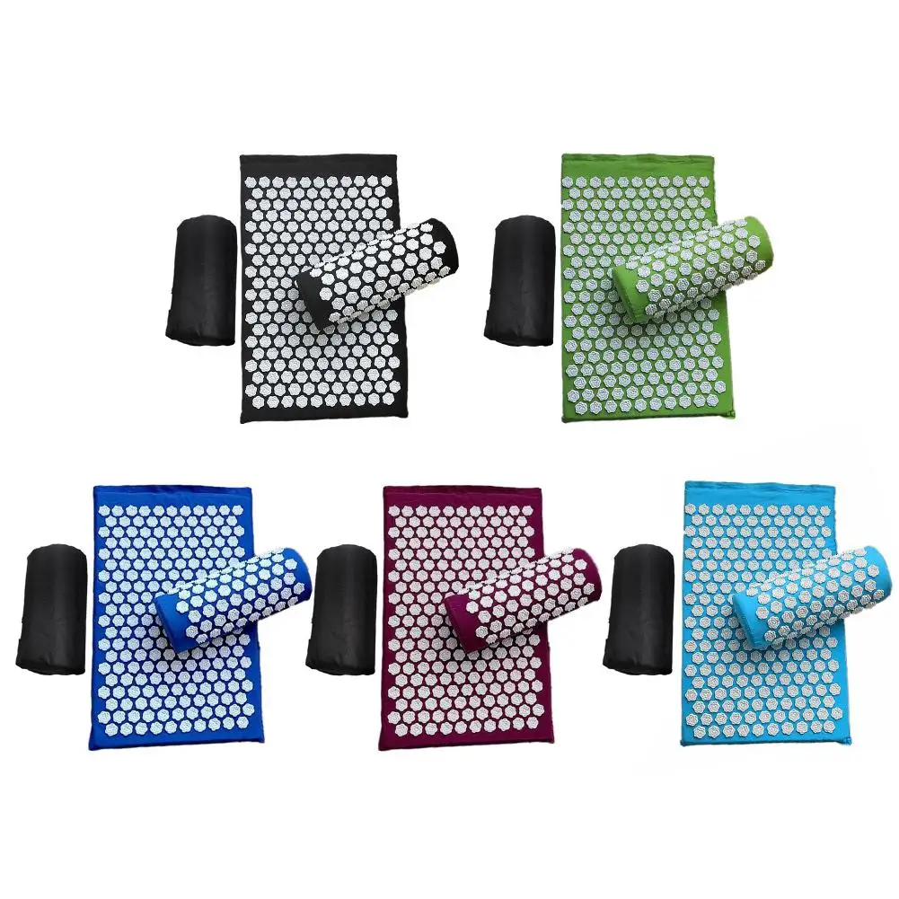 

Acupuncture Mat And Pillow Set Massage Mat Pillow for Yoga Relieve Back Neck Pain