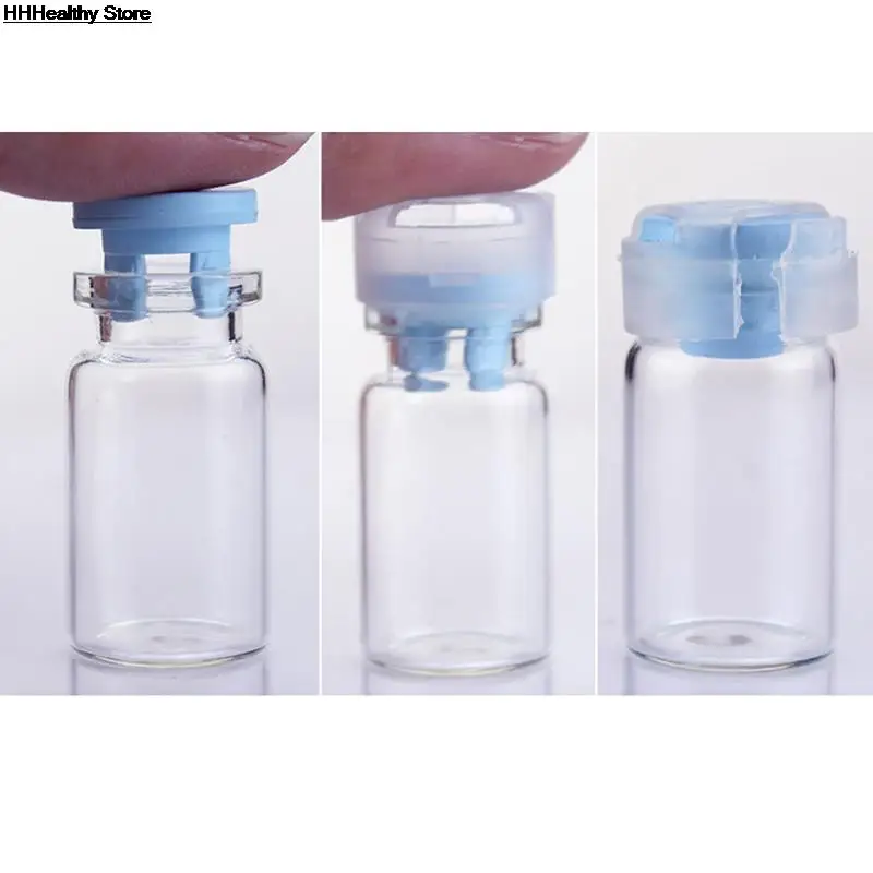 Стеклянная бутылка пенициллин с резиновой пробкой и Антибликовой застежкой 10 шт.