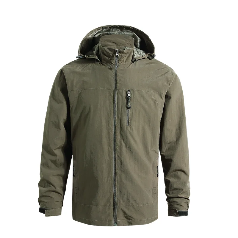 

Men Waterproof Jackets Hooded Coats Male Fishing climbing Windbreaker Windproof Spring Autumn Jacket Fashion Clothing Coat