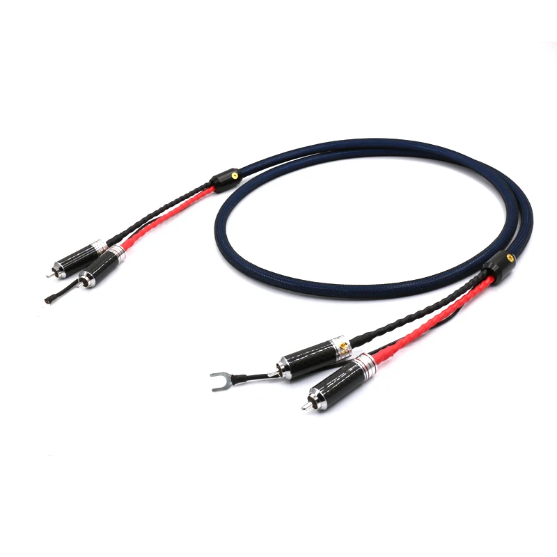 LC801 viборг 5N 99.998% OFC медный посеребренный кабель тонарма телефонный кабель с 2 RCA на 2 RCA родиевый соединитель