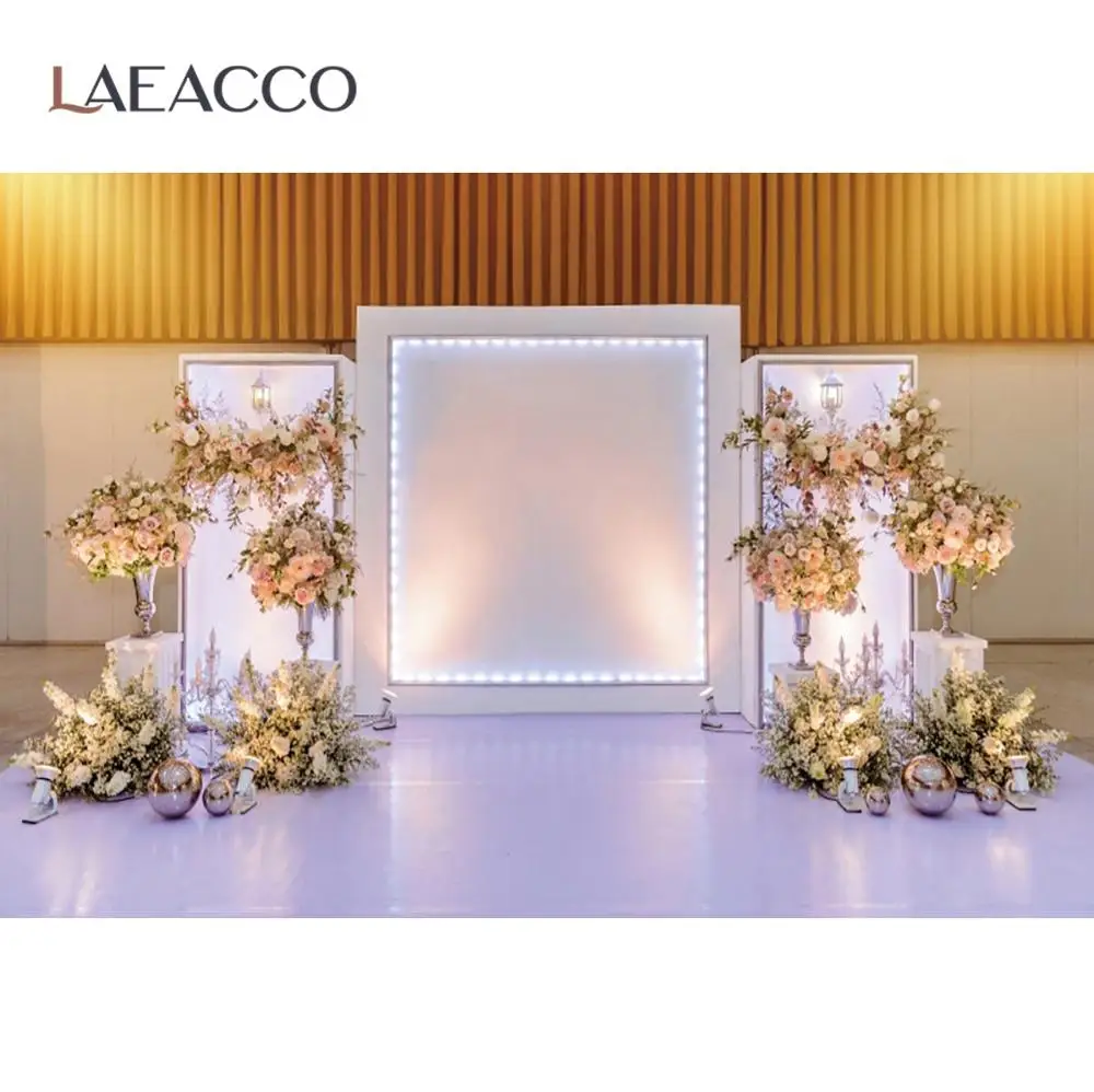 

Laeacco Wedding Stage Backdrops Bright Light Royal Decor Poster Photography Background For Bridal Photo Studio Photocall