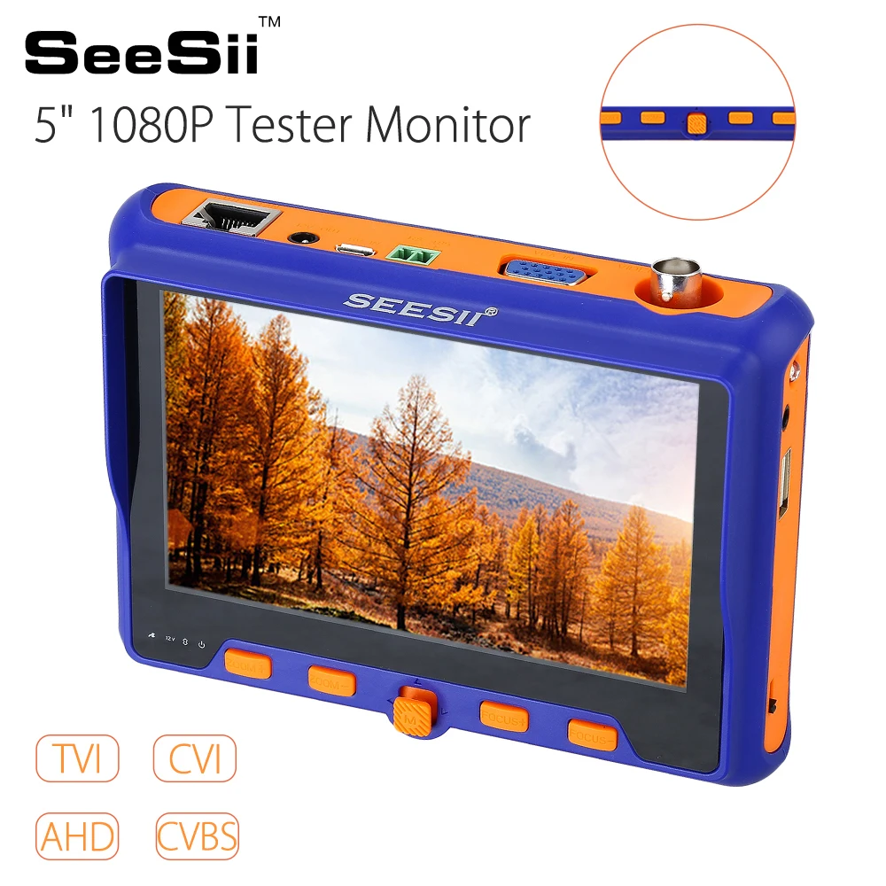 SEESII " HD 1080P Тестер монитор TVI CVI AHD VGA CVBS 4в1 IP CCTV камера безопасности PTZ RS485 контроль 2MP 12 В тестер камеры