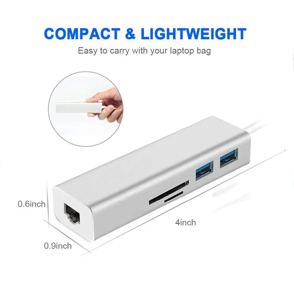 USB C концентратор тип к 3 0 кардридер SD/TF RJ45 10/100 гигабитный Ethernet сетевой адаптер