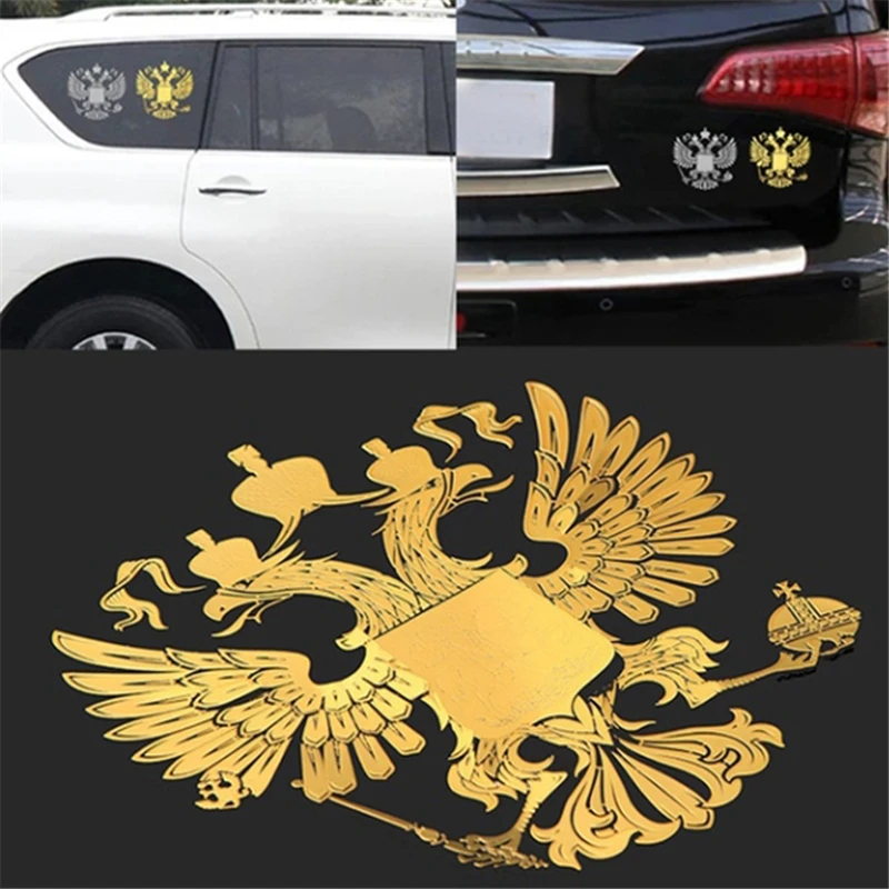 

Russian Federation National Emblem Coat of Arms Russia Nickel Eagle Metal Stickers Decal Car Decoration Sticker Laptop Sticker