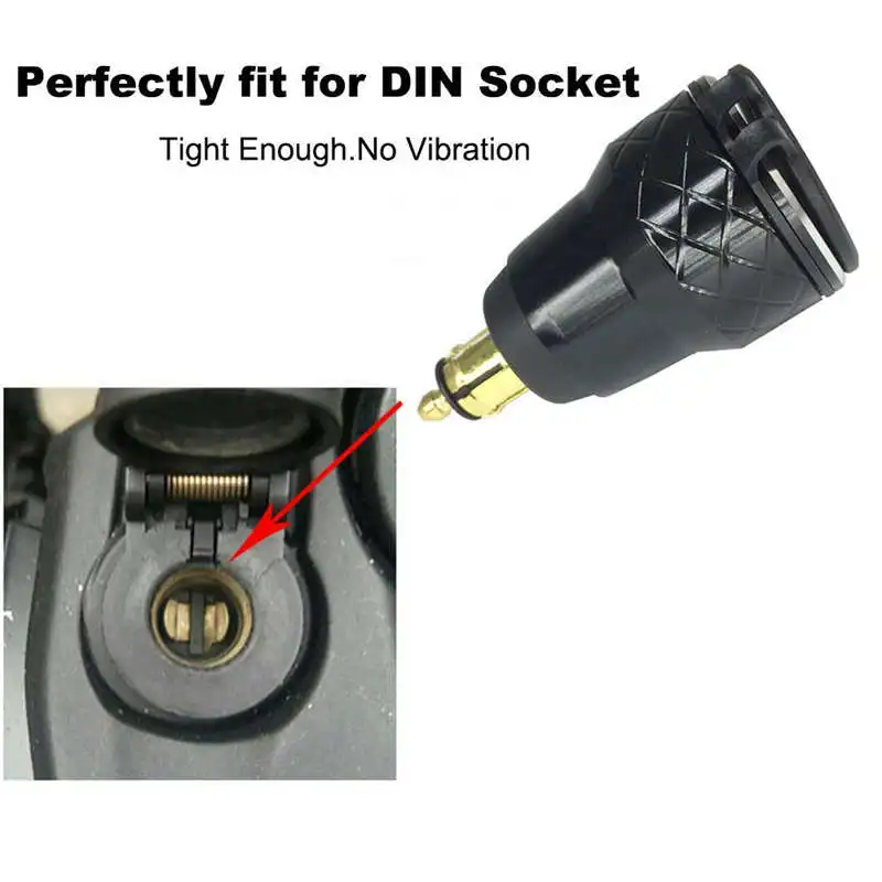 

Dual 5V 2.1A Din To Usb Adapter,Aluminum Alloy European Motorcycle Usb Charger Din Socket Plug Power Outlet Voltmeter For Bmw Mo