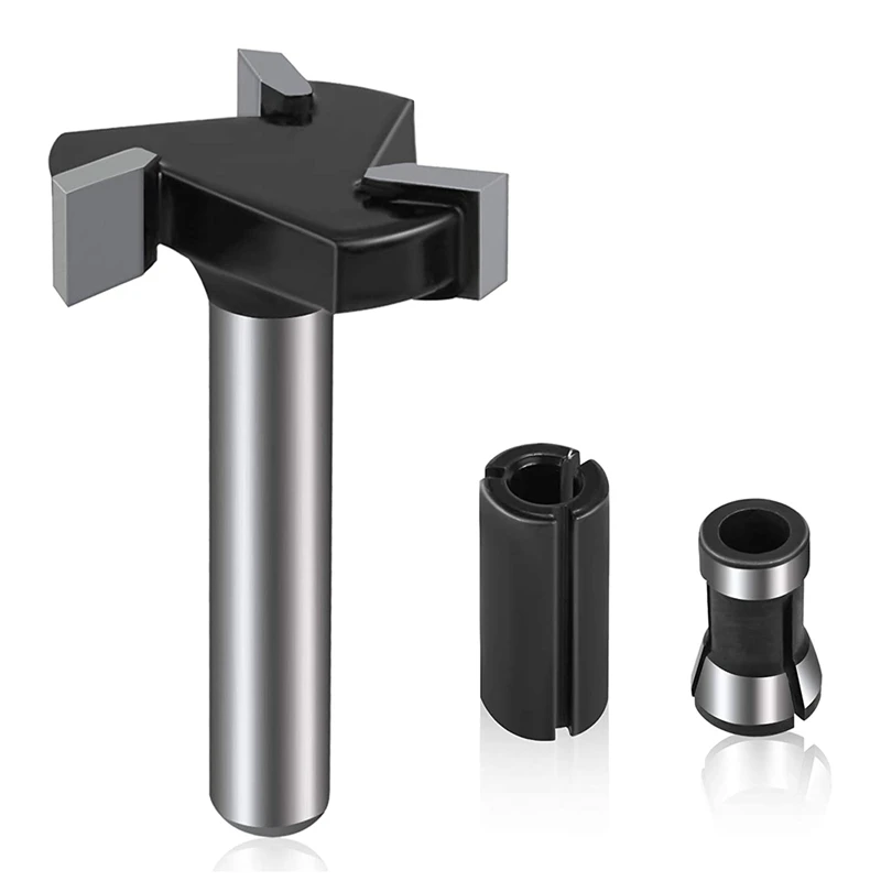 

CNC Surfacing Router Bits,1/4inch Shank 1inch Cutting Diameter Tipped Woodworking Planer Bottom Cleaning Tool