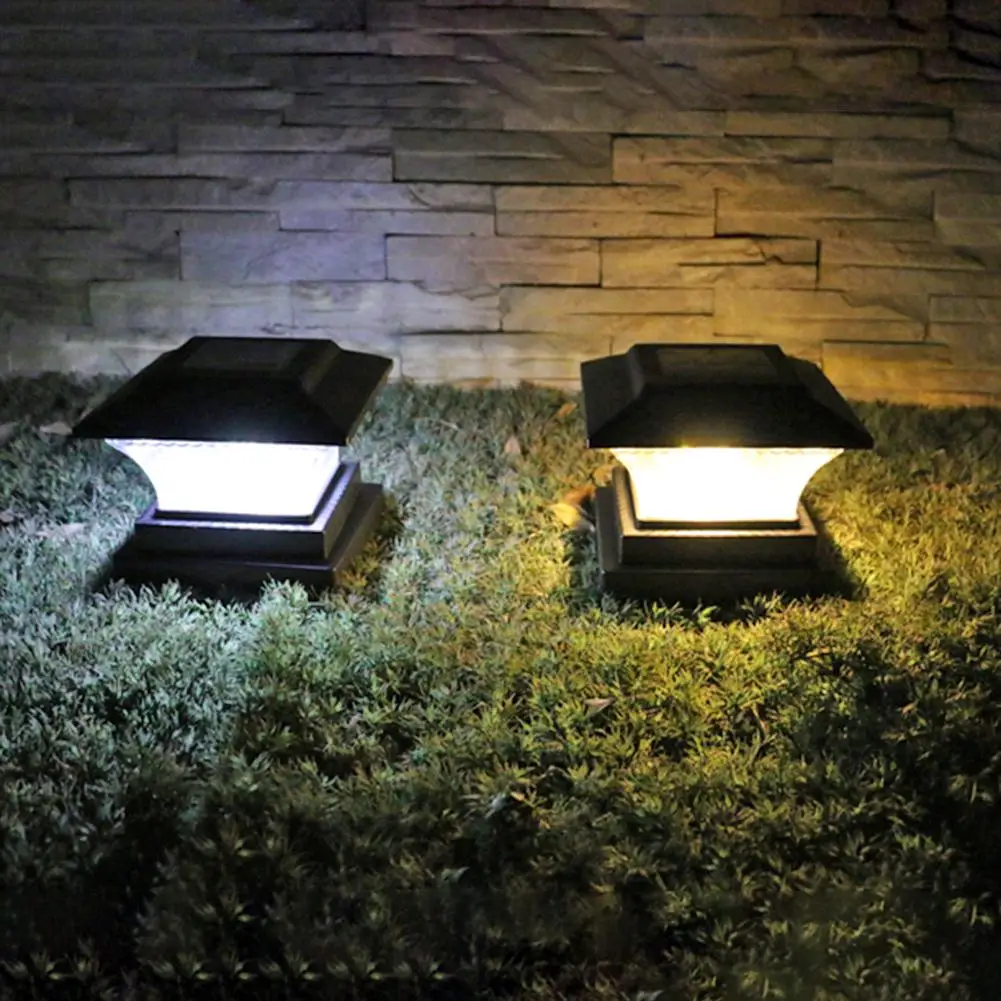 

Waterproof Solar Power LED Post Lamp ABS NiMH 1.2V Positive White/Warm Light Garden Pillar Light Yard Fence Lights Decor
