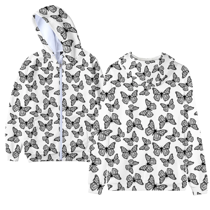 

Hot Sale New 3d Print Hoodies Butterfly Costume Men Women Zipper Fashion Desgn Tops Long Sleeve Unisex Cool Creative Sweatshirt