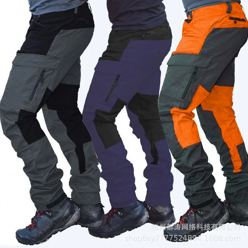 

New Slim Sport Trousers for Men Fashion Moto Casual Multi Pocket Mens Overalls