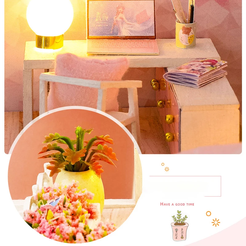 Newly DIY Miniature Doll House Kit Mini Toy Manual Creatives with Dust Proof Cover For Kids Adults | Дом и сад