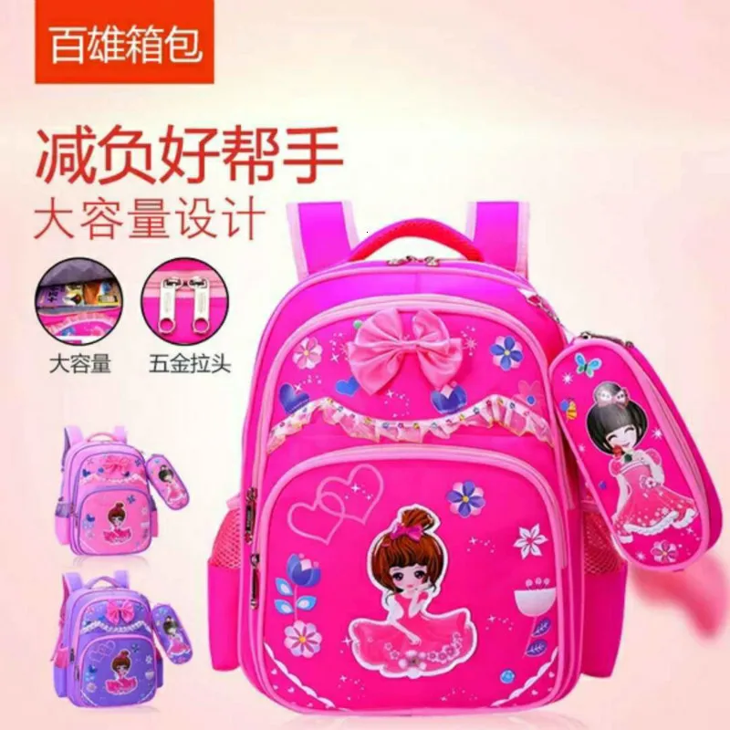 backpcak School bags Girls Primary Backpack Kids Orthopedic school Children princess schoolbags kids mochilas escolar infantil