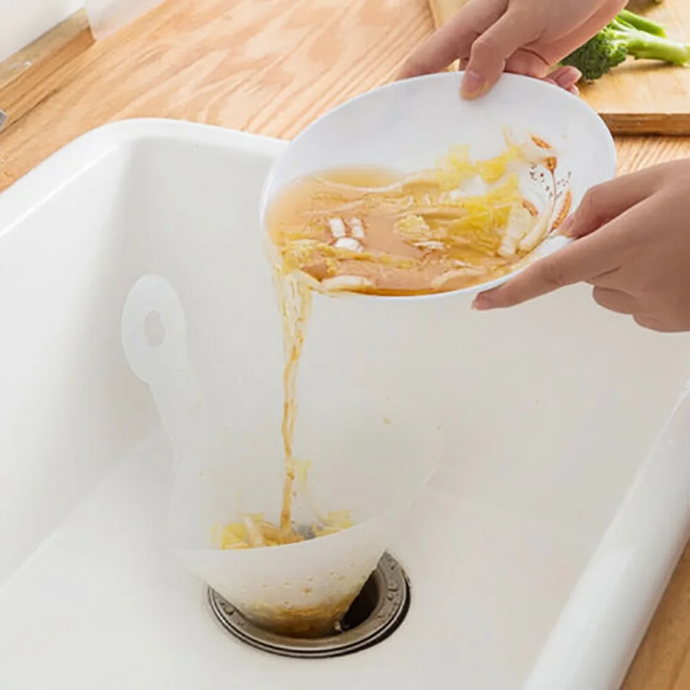 Foldable Filter Simple Sink Stopper Self-standing Drain Sink Anti-blocking Filter Device Draining Water Cleaning Kitchen Bath