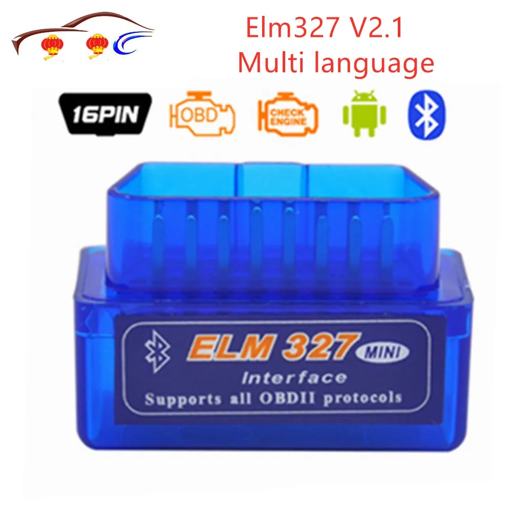 Лидер продаж супер мини сканер OBD V2.1 Bluetooth ELM 327 OBD2 считыватель кодов ELM327 с