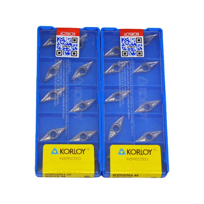 

10pcs VCGT110304-AK H01 VCGT221-AK H01 CNC Carbide Insert Turning For Processing Aluminum Alloy