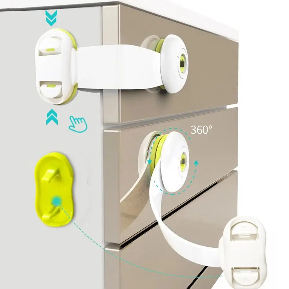 

Infant Baby Protection Drawer Door Cabinet Cupboard Toilet Safety Locks Baby Kids Safety Care Plastic Locks Straps
