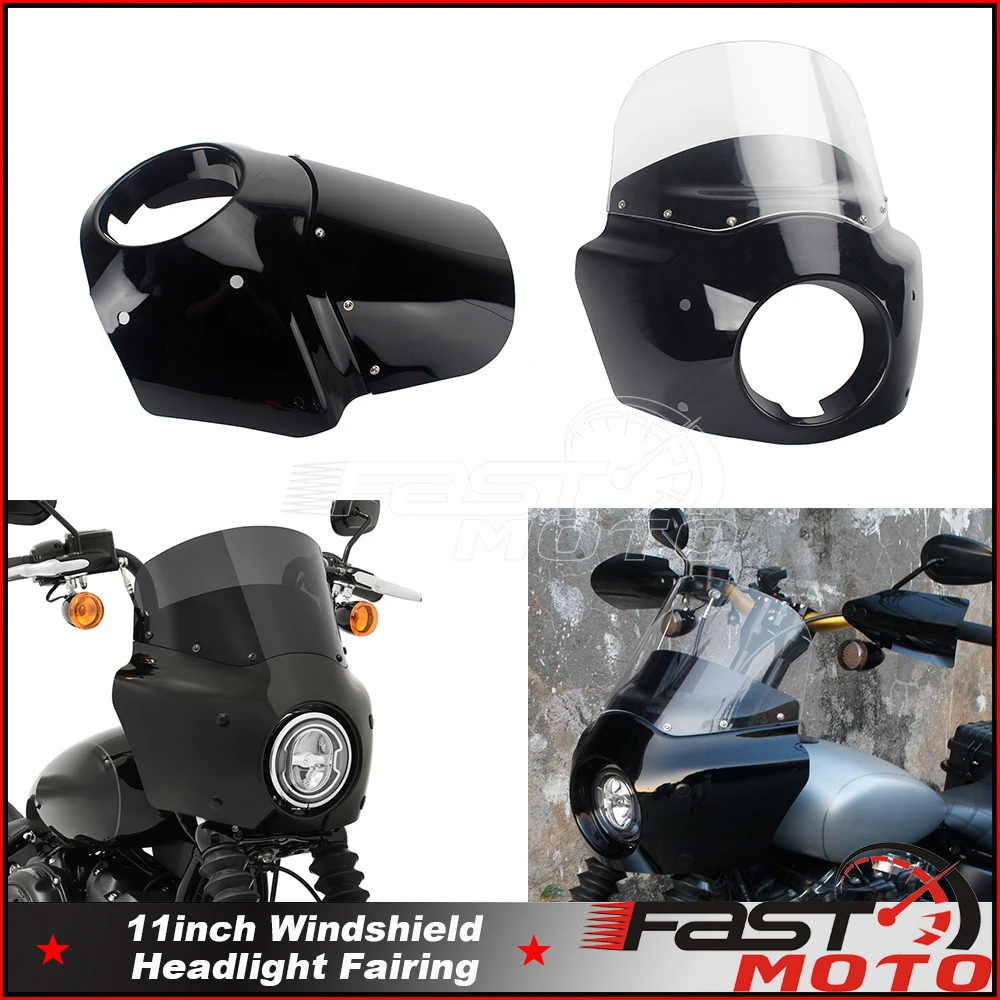 

Headlight Fairing Mask For Harley Dyna Wide Glide FXDWG EFI FXDWGI 2006-2017 Motorcycle 5 3/4" Headlamp Cowl Mount Accessories