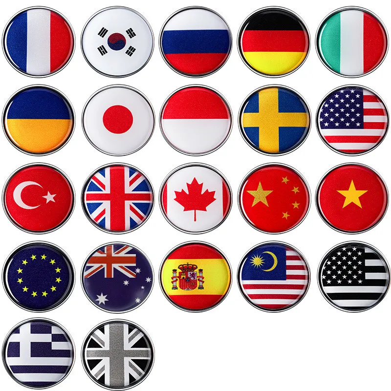 Металлическая 3d-эмблема с национальным флагом США Великобритании России Франции Италии Швеции автомобильные наклейки для автомобилей мот...