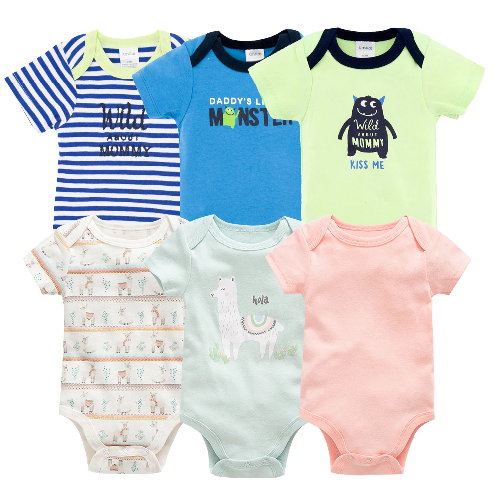 

Hoenyzone 6pcs/lot Infant Baby Bodysuit Set Newborn Baby Girl Boy Short Sleeve Cotton Soft Jumpsuit for 0-12 Month