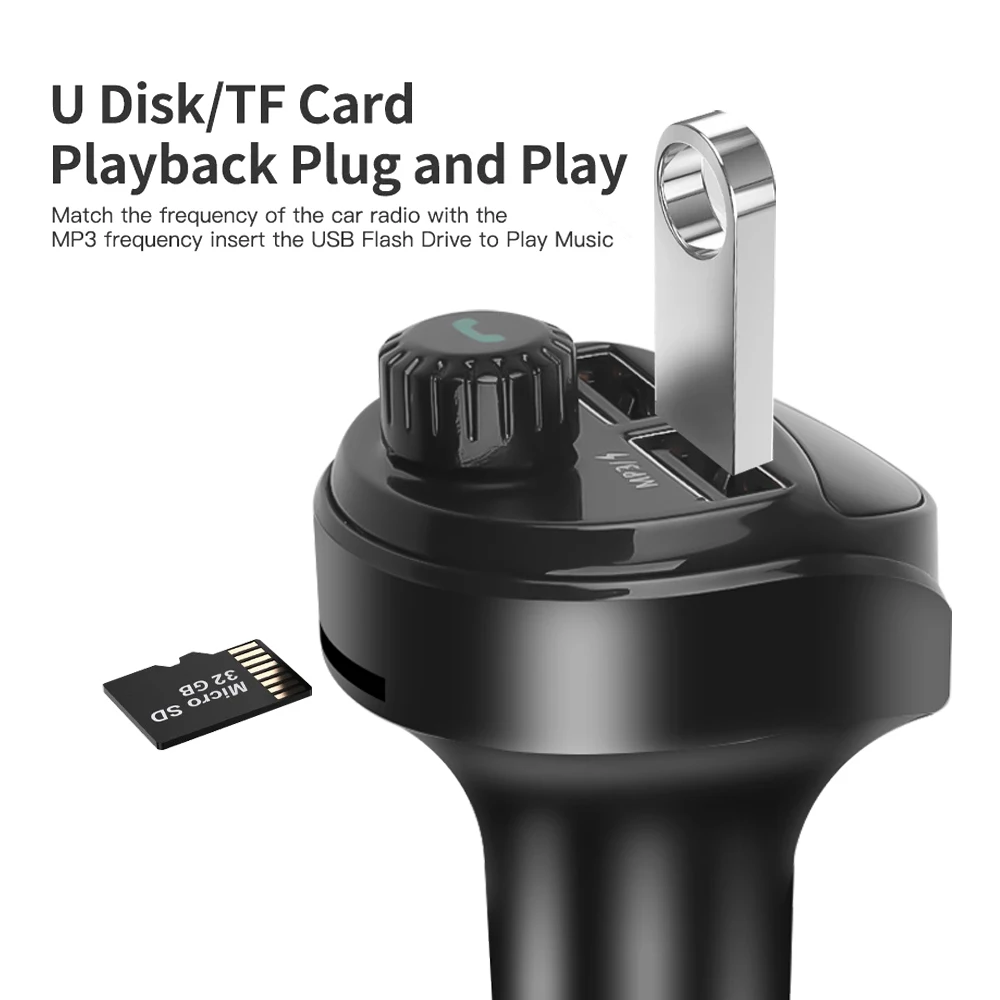Автомобильное зарядное устройство FM-передатчик Bluetooth автомобильный комплект