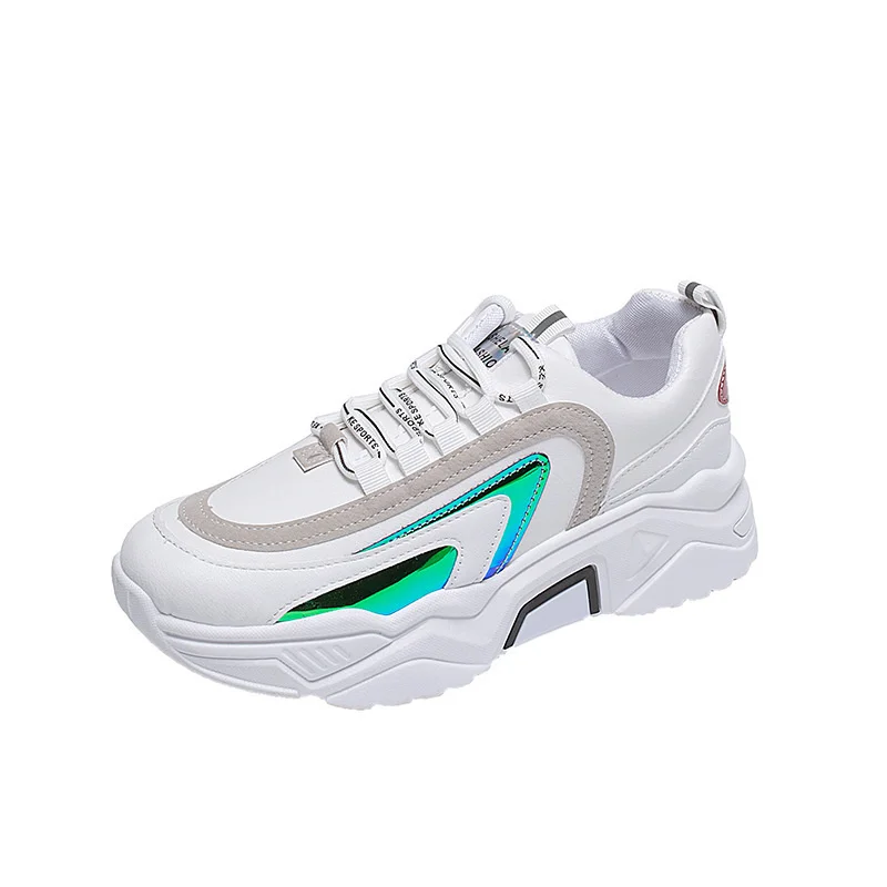 

Women's Sneakers Ladies Flat Shoes Breathable Female Running Shoes Platform Shoes Thick Sole Running Casual Sport white Shoes