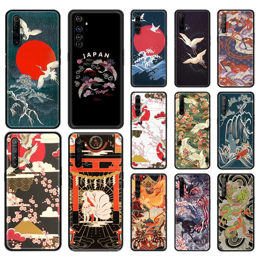 

Phone Case For OPPO A9 Realme Reno 6 C3 7 5 X7 X50 Pro 5G XT V3 X3 2020 Silicone Soft Capa Back Cover Japanese Style Art Japan