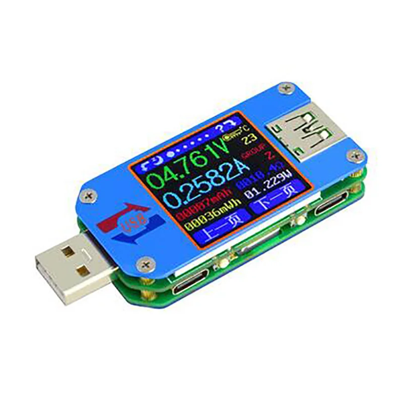 

1pc USB 2.0 Type-C LCD Color Display Voltmeter Ammeter UM25 UM25C Battery Charge Voltage Current Resistance Meter Usb Tester