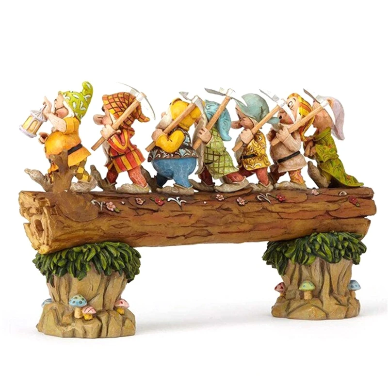 

Seven Dwarf Garden Statue Figurine Trees Gnome Sculpture Resin Ornaments for Home Patio Yard Lawn Porch Decoration