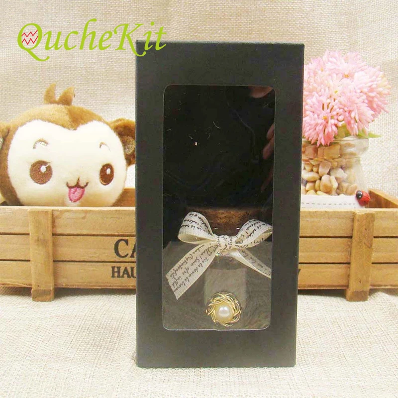 

10Pcs/Lot Kraft Paper Gift Box with Window Cake Candy Cookie Jewelry Gift Packaging Cardboard Boxes Wedding Party Birthday Favor