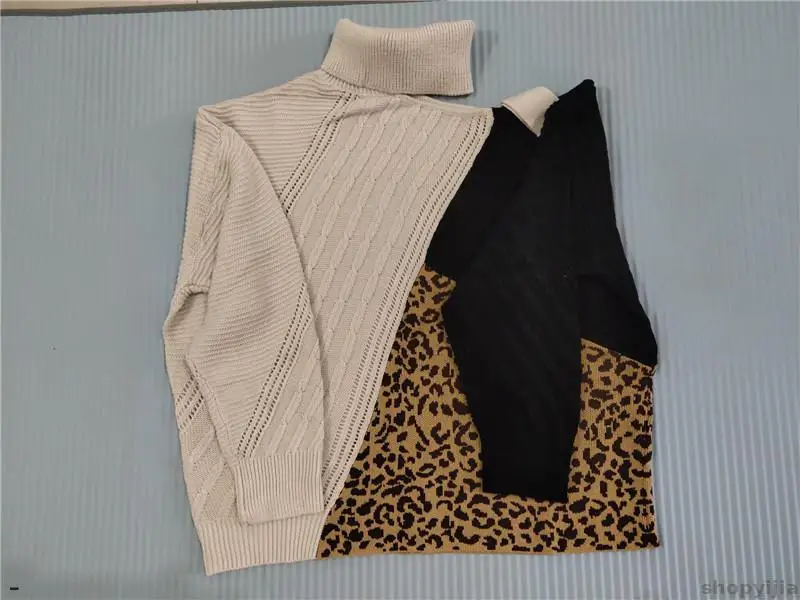 New female sense off-shoulder batwing long-sleeved pullover shirt color block knitted sweater | Женская одежда