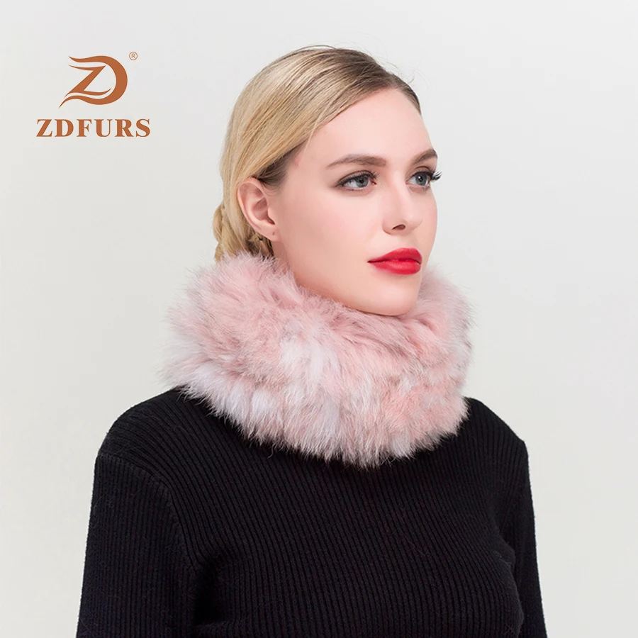 ZDFURS * женский шарф-хомут зима эластичная трикотажная ткань из натурального меха