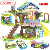 587pcs emma mia tree house adventure camp building bricks for friends figure bricks educational toys for girls