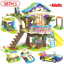 587pcs Emma Mia Tree House Adventure Camp Building Bricks For Friends Figure Bricks Educational Toys for Girls