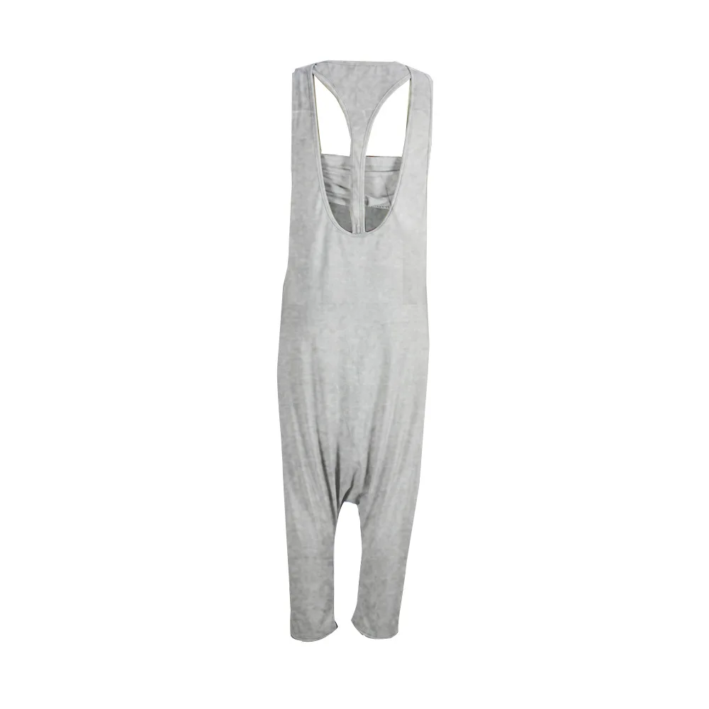 

2021 S-2XL stitching solid color sleeveless fashion casual sexy loose jumpsuit women jumpersuit women gray jumpsuit