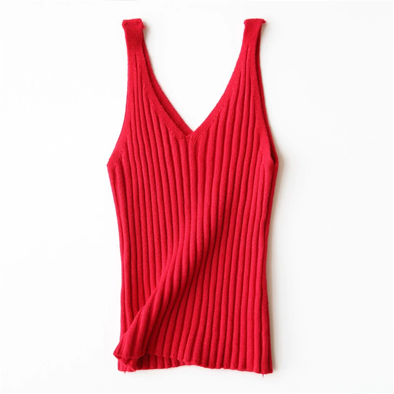 

2019 women knitted top casual solid color cardigan sweater and vest sweater tank