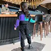 Teenage Girls Fashion Patchwork Color Clothes Streetwear Tracksuit Jacket+Pants 2pcs Reflective Outfits Kids 8 9 10 11 12 13 14Y 3